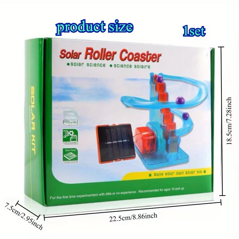 DIY Solar Roller Coaster Toys – Kit de Ingeniería Científica de Energía Solar, Rolling Ball Track para Niños