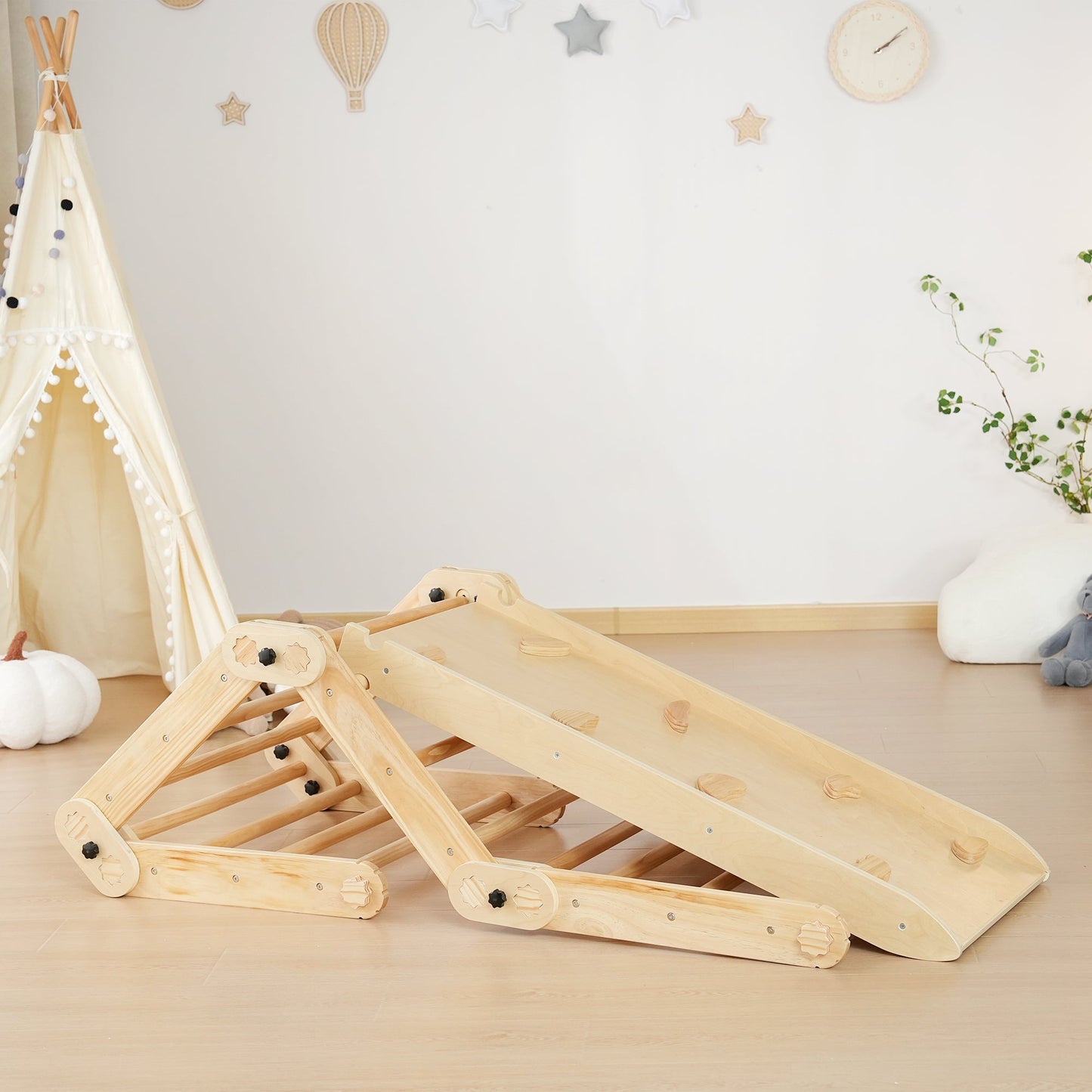 Estructura de Escalada Plegable Pikler Montessori | Gimnasio Infantil Transformable | Para Bebés y Niños