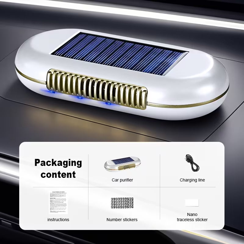 Purificador de Aire Automático para Coche | Purificador Solar para Vehículos | Sin Consumibles
