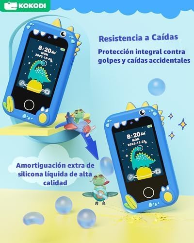 Nuevo Teléfono de Juguete para Niños con Cámara de Dibujos Animados – Pantalla Táctil HD y Cámara Dual