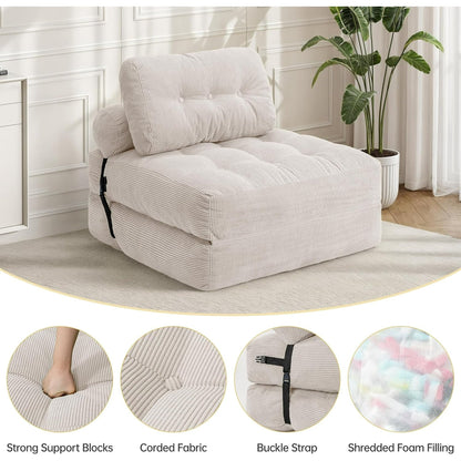 Sillón Sofá Plegable Multifuncional Moderno | Convertible en Cama | Con Almohada y Colchón | Ahorra Espacio