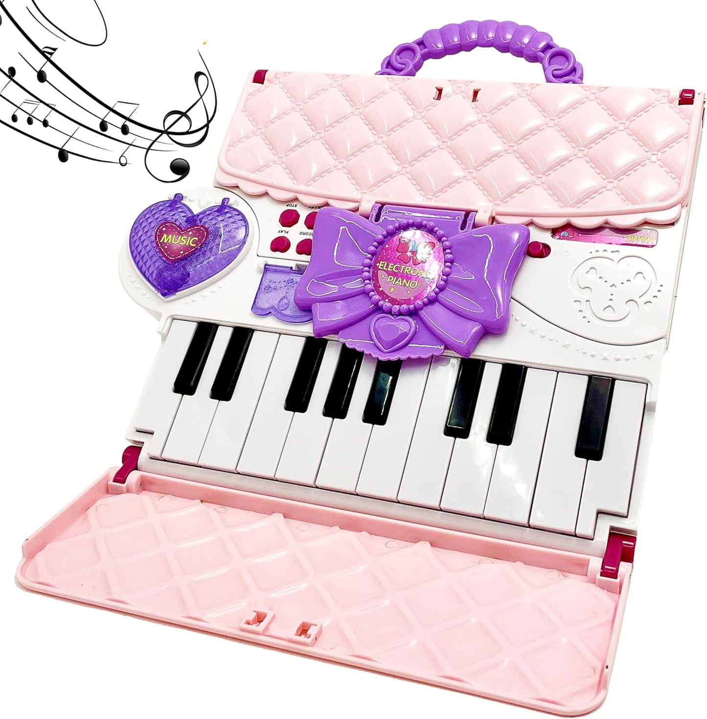 Piano de Juguete Plegable Mini Rosa de 40 Teclas EPT para Niños – Piano Musical Infantil con Micrófono