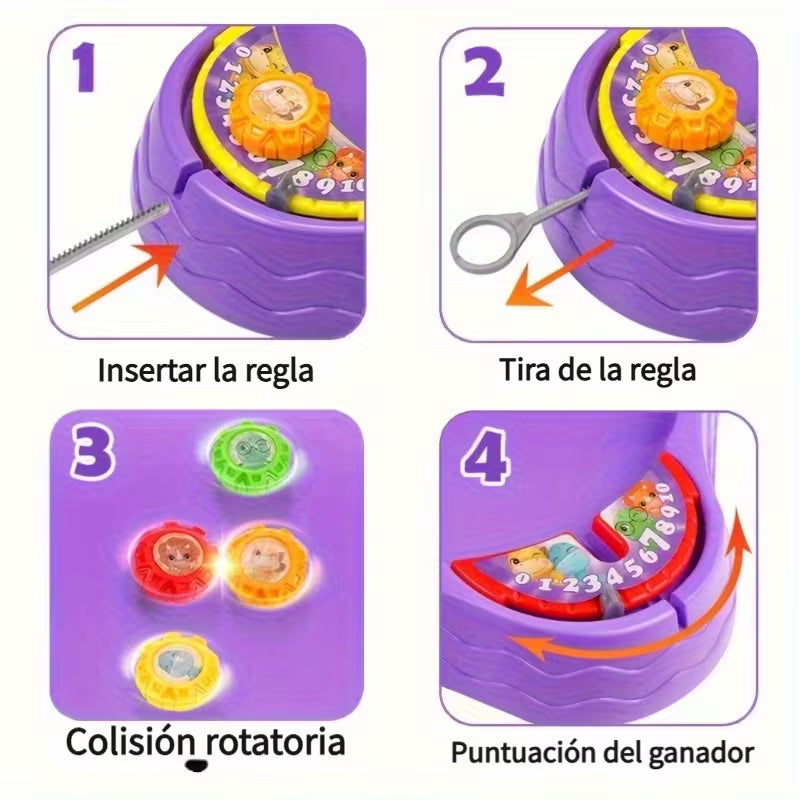 Set de Tropiezos Épicos para Niños! – Lanzadores de Trompos Giratorios Aleatorios, Juguete Multijugador de Alta Velocidad