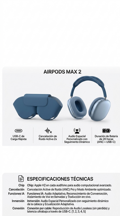 AIRPODS MAX 2: EL NUEVO ESTÁNDAR DE SONIDO Y ELEGANCIA. 🎧✨