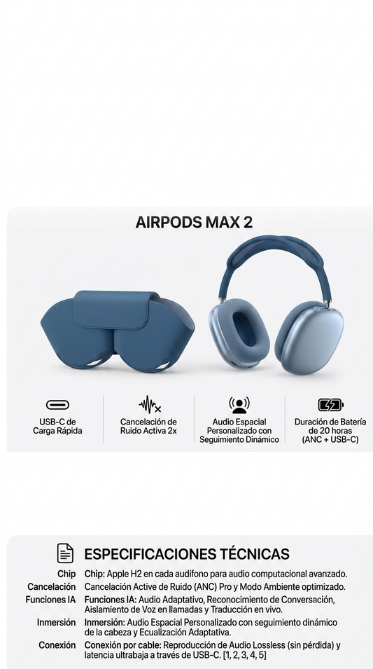AIRPODS MAX 2: EL NUEVO ESTÁNDAR DE SONIDO Y ELEGANCIA. 🎧✨
