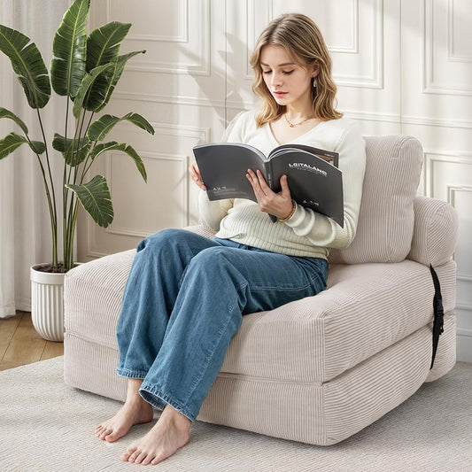 Sillón Sofá Plegable Multifuncional Moderno | Convertible en Cama | Con Almohada y Colchón | Ahorra Espacio
