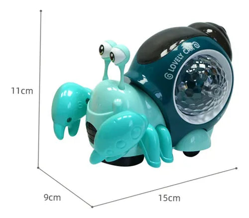Juguete Infantil Eléctrico Universal Automático de Inducción con Forma de Cangrejo – Música, Luz y Proyección