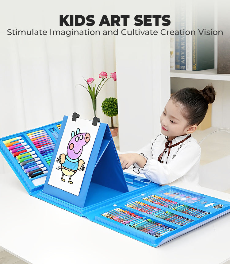 Juego de Arte de Alta Calidad para Niños | Kit Escolar y de Dibujo | Papelería Creativa | 208 Piezas