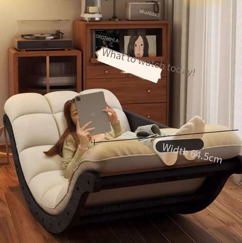 Sillón Reclinable Individual de Cuero Premium | Balanceo Moderno | Máximo Confort y Estilo