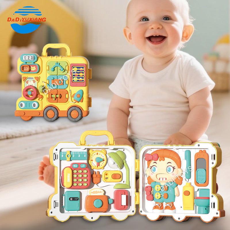 Autobús de Aprendizaje Portátil Multifuncional – Tablero de Actividades Montessori para Niños