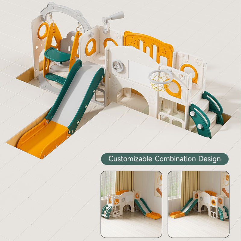 Equipo de Juegos Interior para Guardería – Parque Infantil de Plástico HDPE con Casa de Juegos y Tobogán