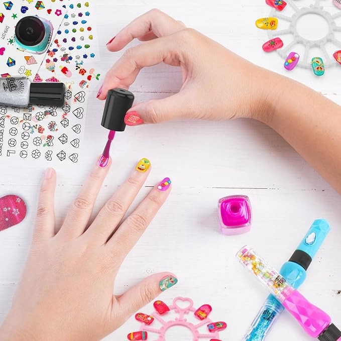 Set de Spa de Manos 5 en 1 para Niñas – Estudio de Manicura DIY con Esmaltes y Días de Spa