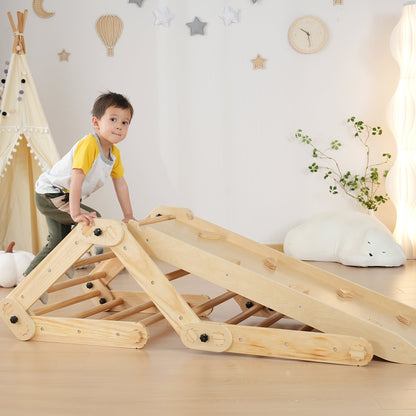 Estructura de Escalada Plegable Pikler Montessori | Gimnasio Infantil Transformable | Para Bebés y Niños