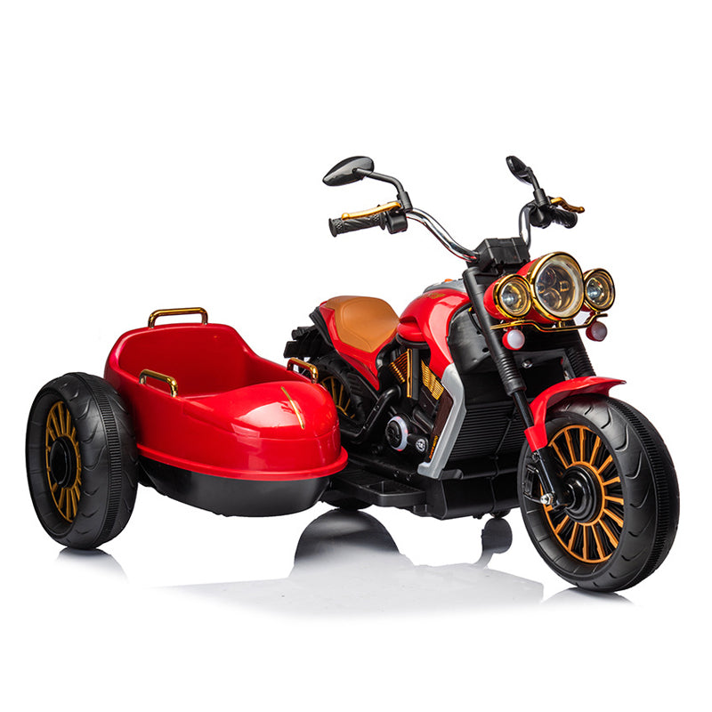Motocicleta Eléctrica Infantil Doble con Música y Luces | Diversión Compartida y Paseos Seguros