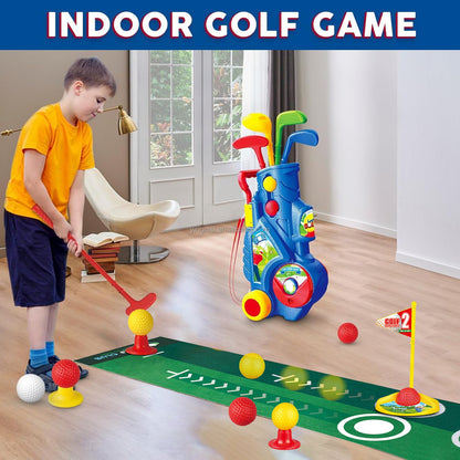 Juego de Entrenamiento de Golf para Niños – Juguete Deportivo Interactivo Multifunción para Interiores y Exteriores