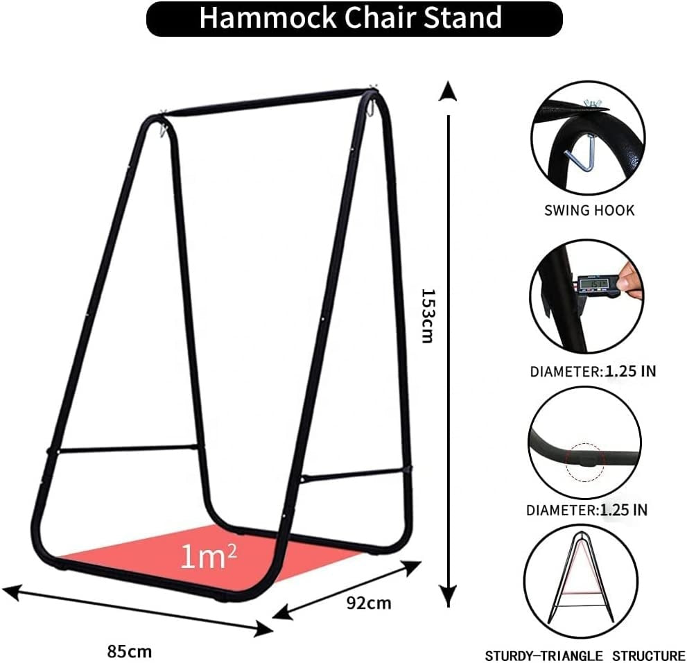 Mecedora de Suspensión de Hierro Moderna – Silla de Jardín con Soporte para Exteriores y Estructura Metálica Duradera