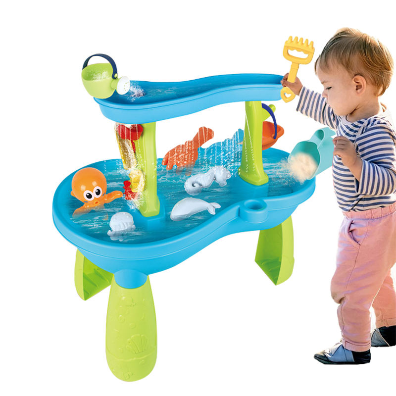 Mesa de Juego Sensorial de Doble Capa | Actividades y Juguetes de Playa y Verano | Para Niños de 1 a 3 Años