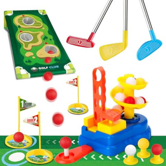 Juego de Entrenamiento de Golf para Niños – Juguete Deportivo Interactivo Multifunción para Interiores y Exteriores