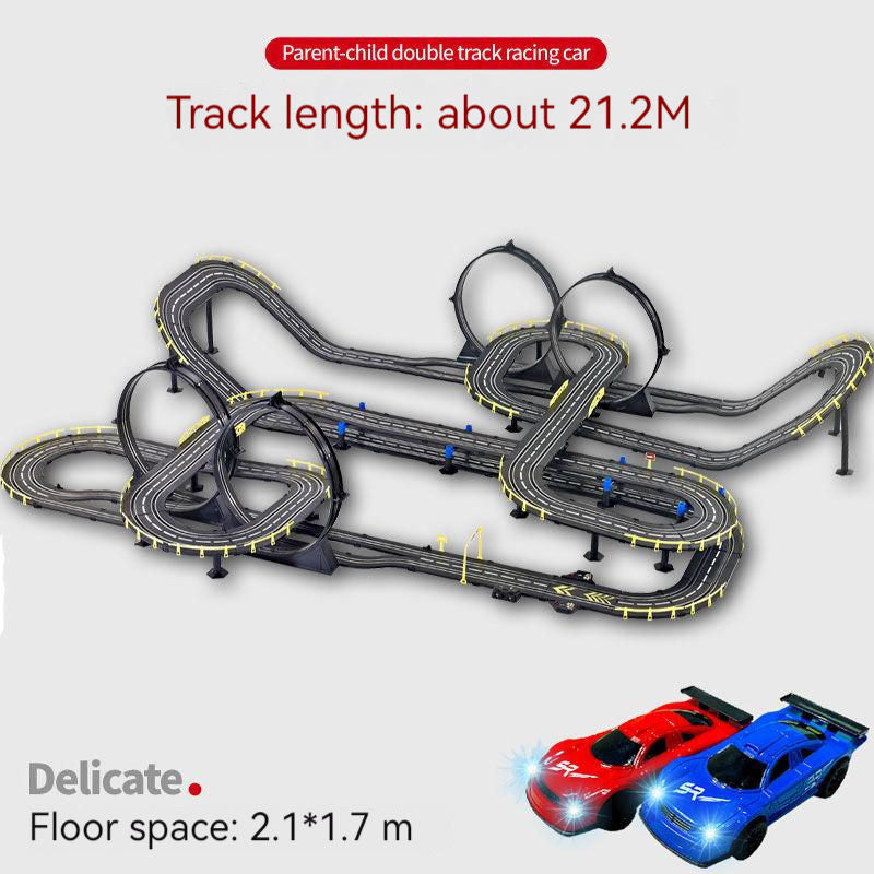 Pista de Carreras Eléctrica de Alta Velocidad 1306 cm – Set Extremo con Acrobacias, 5 Sets y Cargador 220V