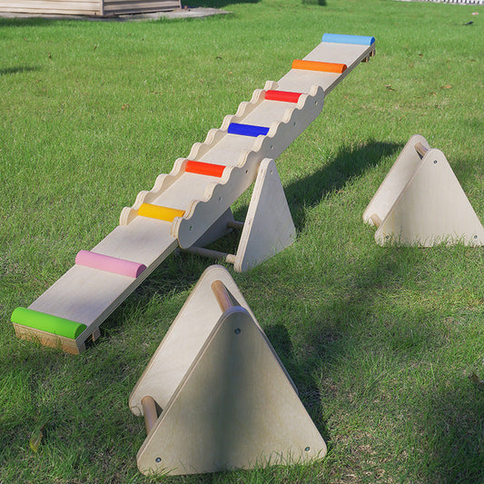 Balancín de Madera para Niños – Sistema Sensorial de Equilibrio y Entrenamiento Educativo para Interior y Exterior