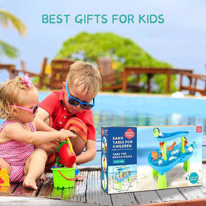 Mesa de Juego Sensorial de Doble Capa | Actividades y Juguetes de Playa y Verano | Para Niños de 1 a 3 Años