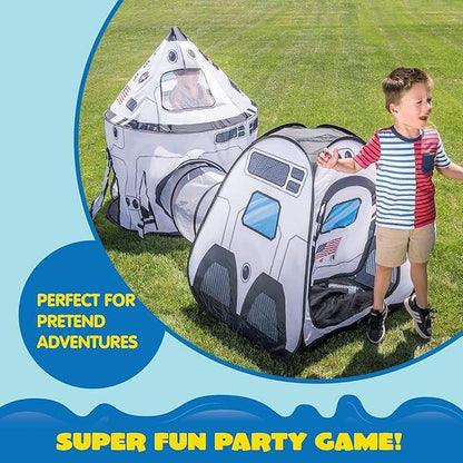 Juego de Tienda de Campaña Nave Espacial | Cuatro Estaciones | Impermeable y Emergente | Casa de Juegos con Túnel para Interior y Exterior