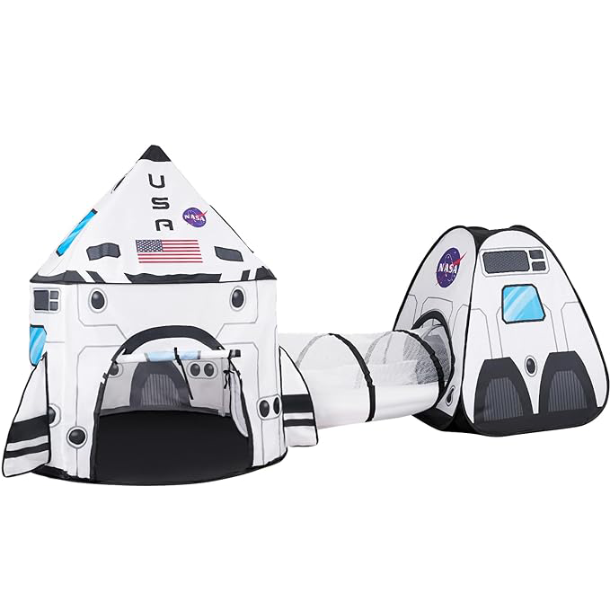 Juego de Tienda de Campaña Nave Espacial | Cuatro Estaciones | Impermeable y Emergente | Casa de Juegos con Túnel para Interior y Exterior
