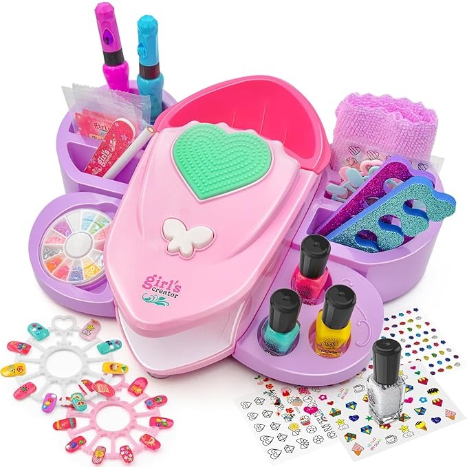 Set de Spa de Manos 5 en 1 para Niñas – Estudio de Manicura DIY con Esmaltes y Días de Spa