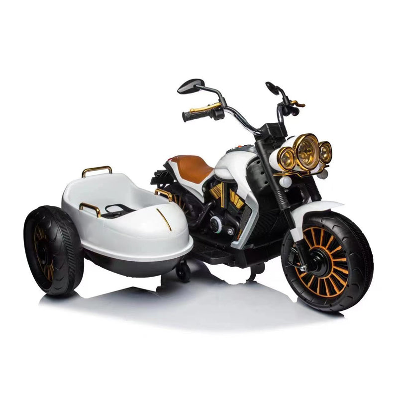 Motocicleta Eléctrica Infantil Doble con Música y Luces | Diversión Compartida y Paseos Seguros