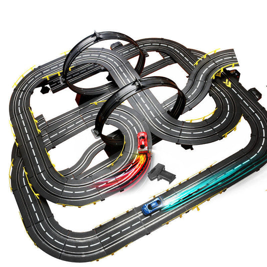 Pista de Carreras Eléctrica de Alta Velocidad 1306 cm – Set Extremo con Acrobacias, 5 Sets y Cargador 220V