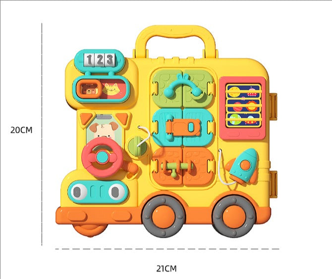 Autobús de Aprendizaje Portátil Multifuncional – Tablero de Actividades Montessori para Niños
