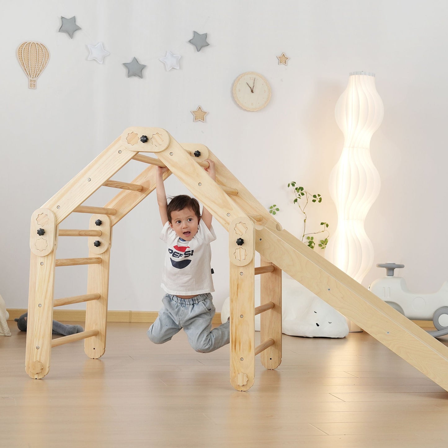 Estructura de Escalada Plegable Pikler Montessori | Gimnasio Infantil Transformable | Para Bebés y Niños