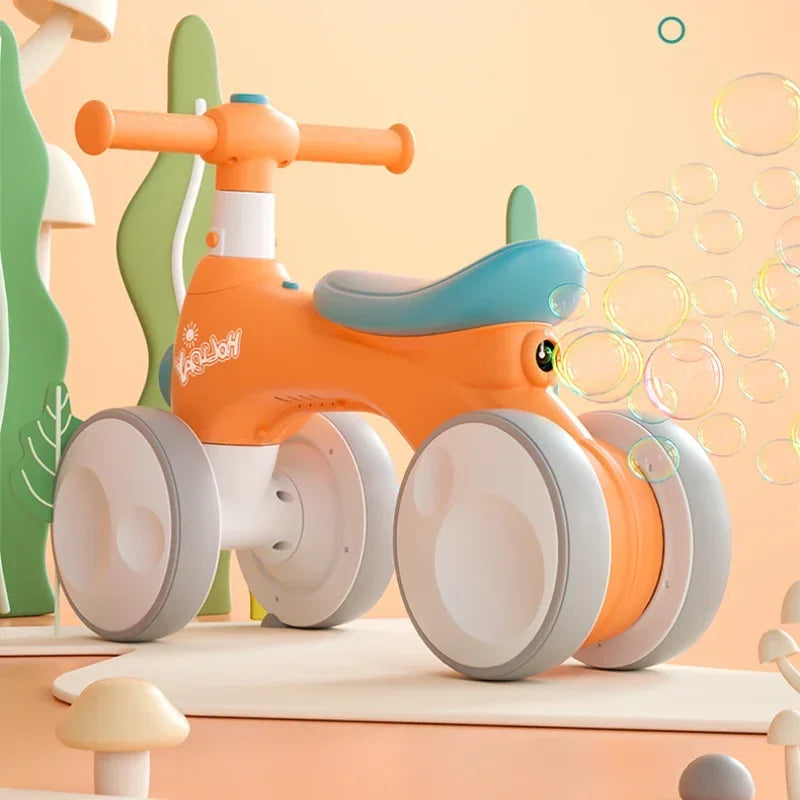 Cochecito de 4 Ruedas – Andador para Bebés con Música, Silbato Bibi y Juguete de Burbujas